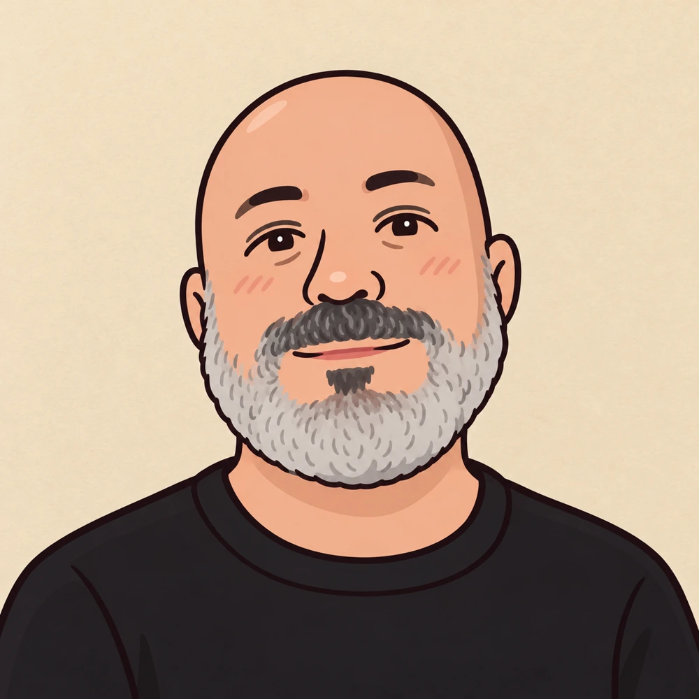Illustrated portrait of Federico Simoni
